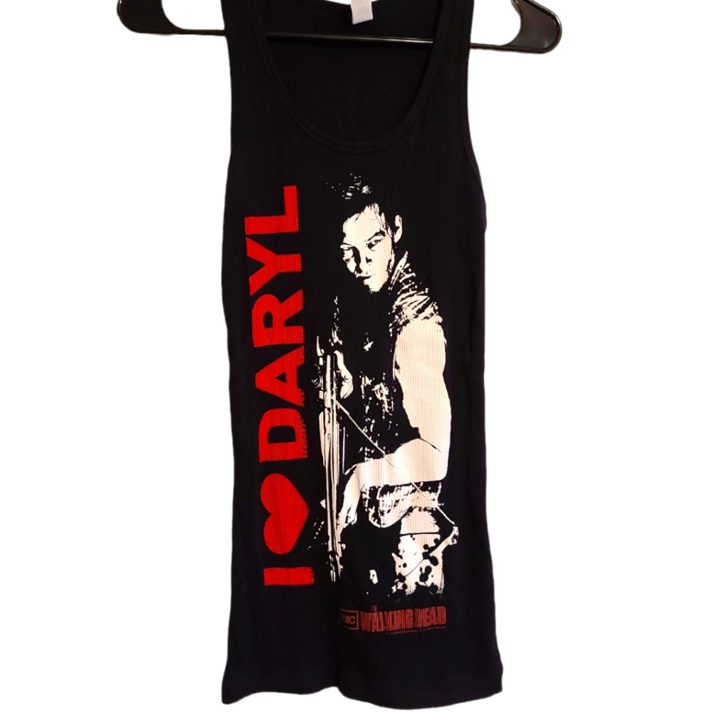 "I ❤ Daryl" The Walking Dead Women's Large Black Tank Top